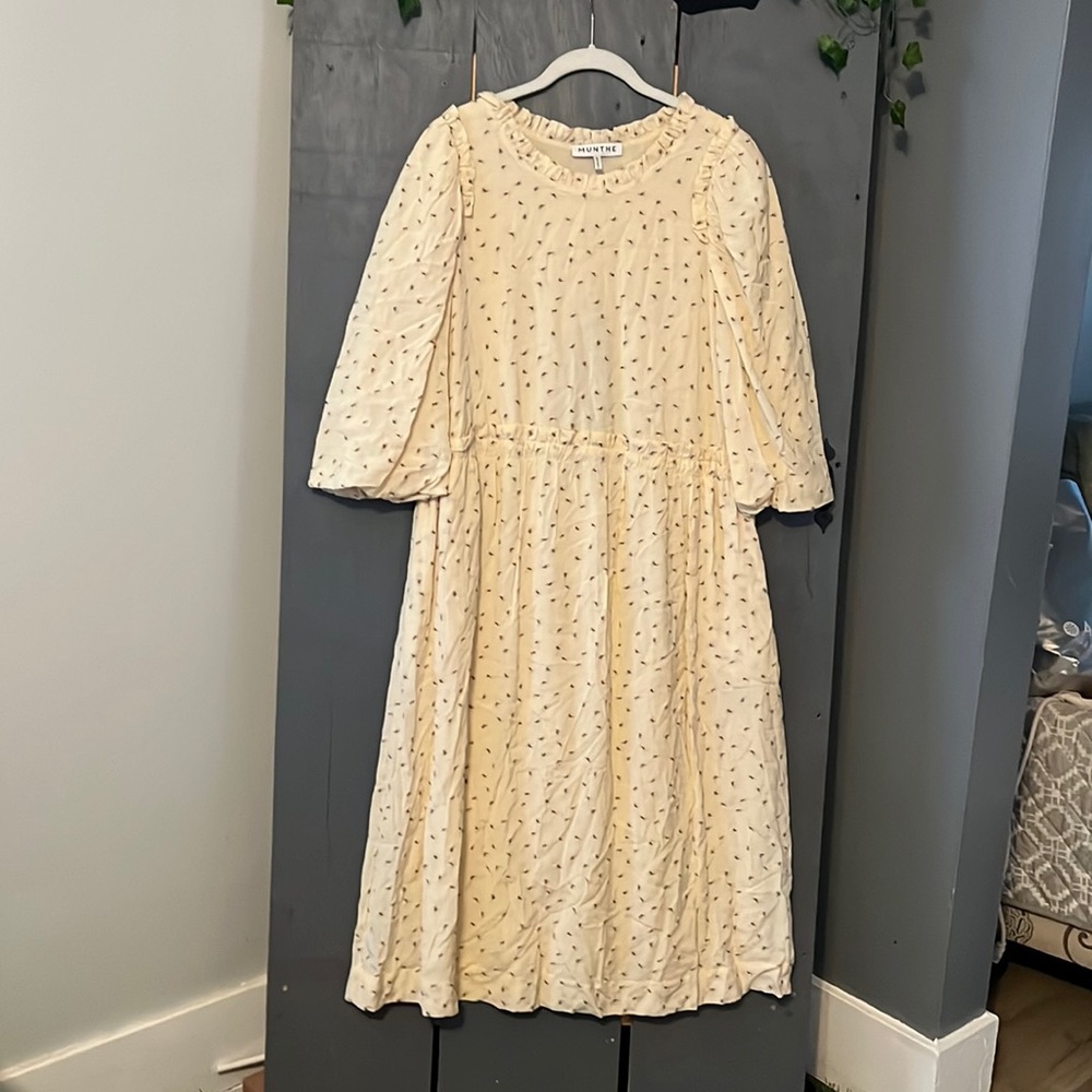 Munthe Curtis Floral Print Ruffle Midi Dress Size 10